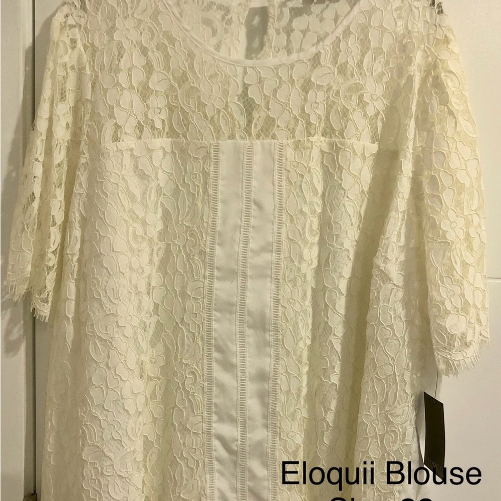 Eloquii Cream Lace Top